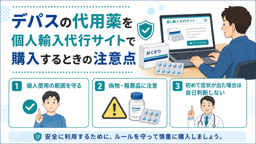 デパスの代用薬を個人輸入代行サイトで購入するときの注意点
